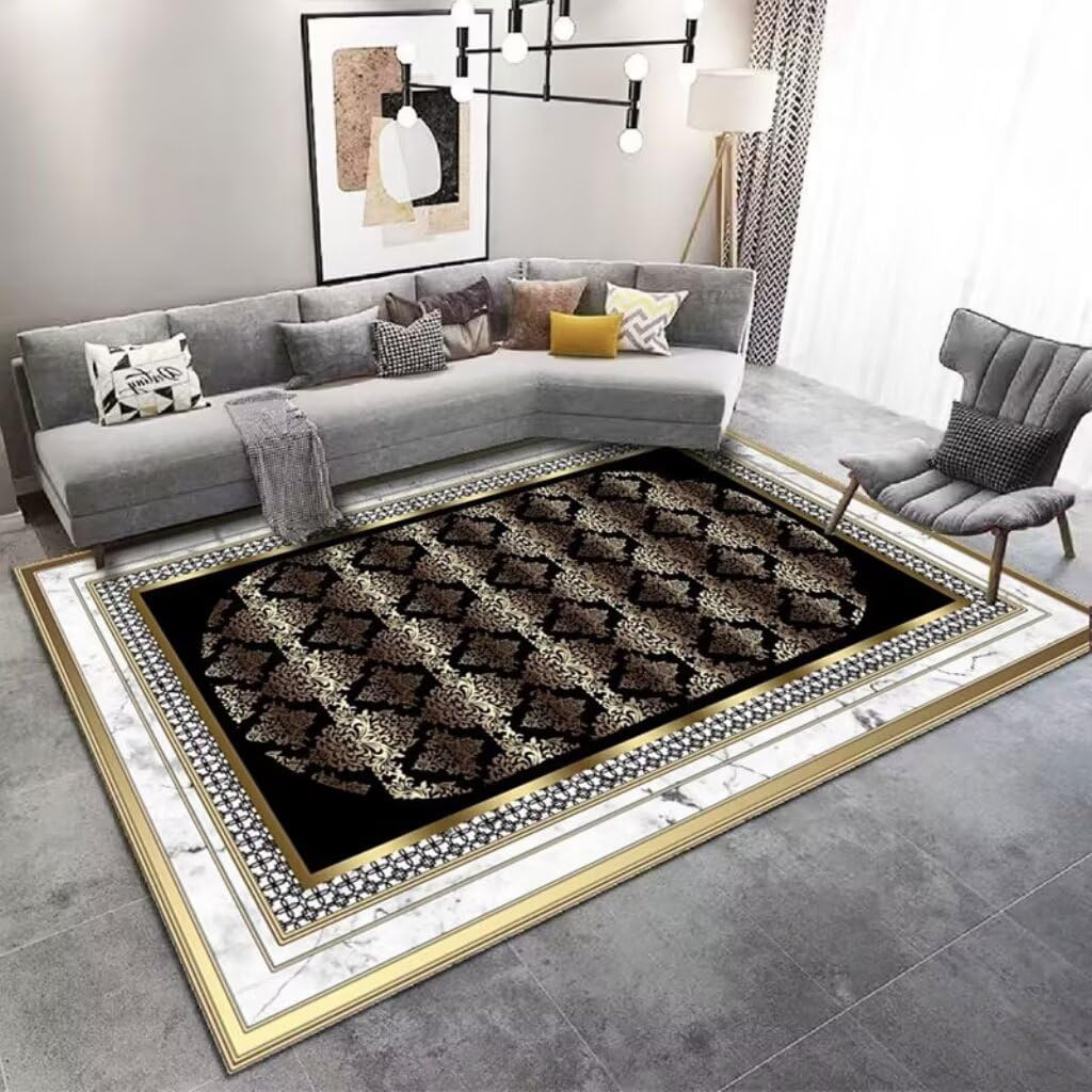 Tapis de salon lavable et antidérapant grand format pour chambre