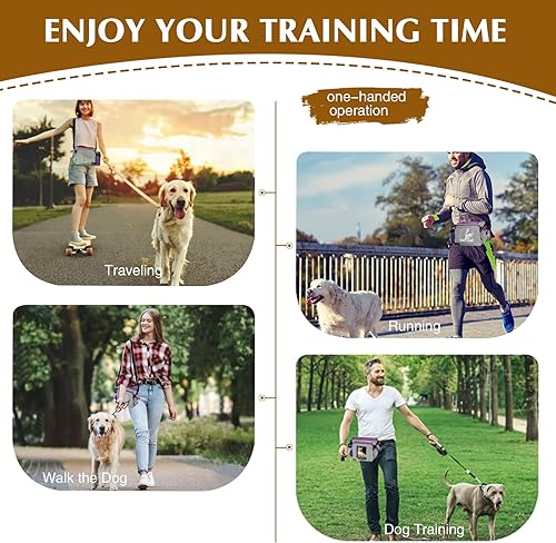 Miniatura 6 de Bolsa de golosinas para perros para pasear a varios perros, bolsa de golosinas de gran capacidad para perros con soporte integrado para botella de