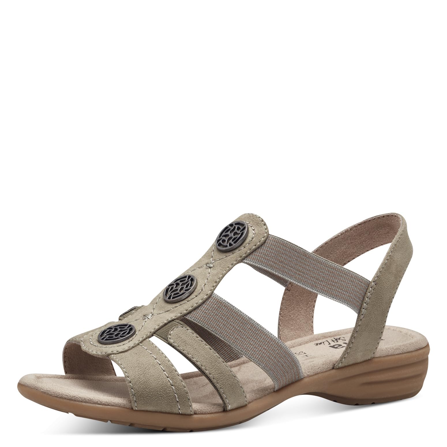 Jana Women’s Flat Sandals Summer Vegan, Sage, 3,5 UK