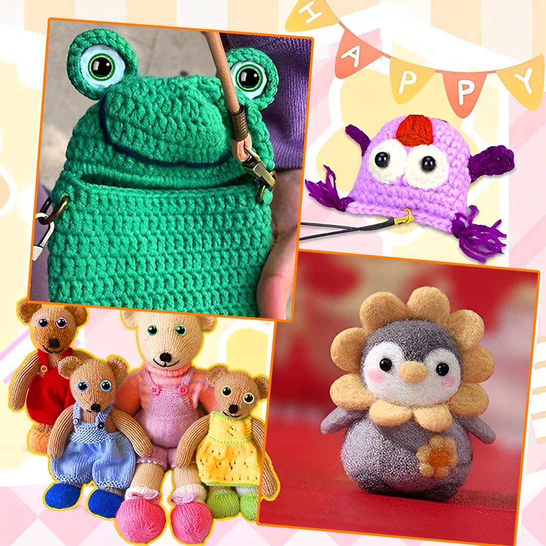 500 pezzi occhi di sicurezza per animali all'uncinetto, occhi a bottone in plastica, per bambole, peluche e orsacchiotti, fai da te, Occhi e accessori per il naso in peluche