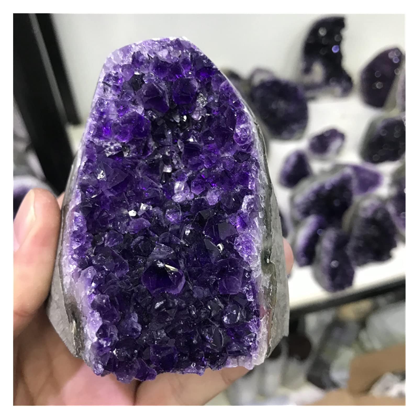Amethyst Rohstein Natürliche Amethyststein Geode Kristall Cluster Dekoration Quarz Mineralien echte Amethyste spirituelles Chakra Reiki (Color : 400-500g)