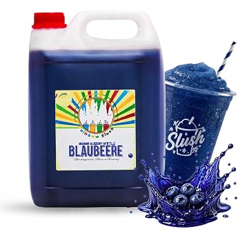 Rainbow Slush Syrup AZO Free Glycerine Free Flavour Blueberry 5 Litre Canister Concentrate 15 for Slush Machine Slushy Maker Ice Maker Drinks