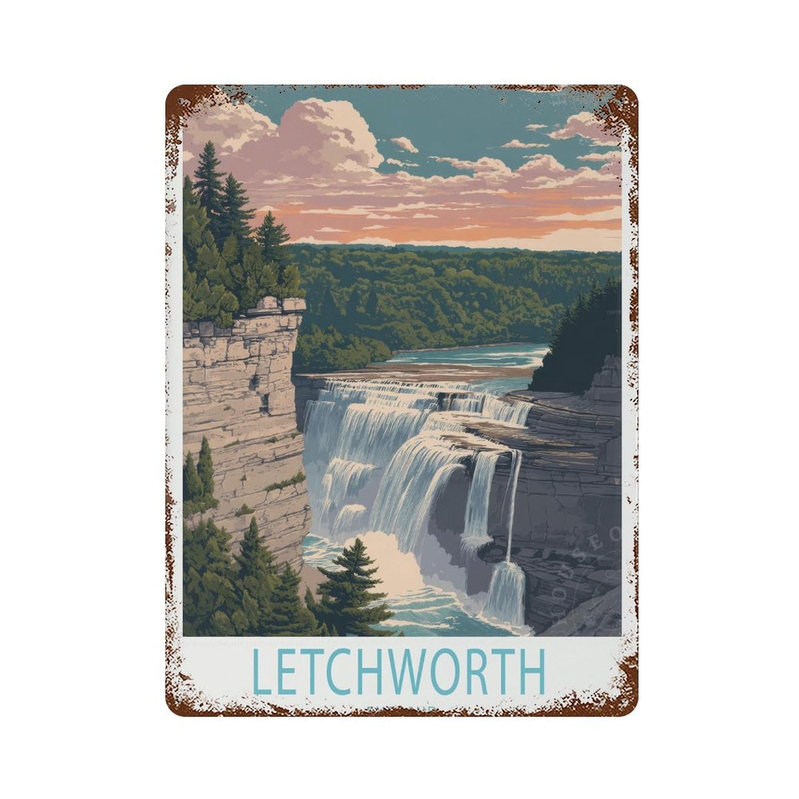 xiaoxiaoshen Letchworth England Travel Birthday Present Wall Decor Art Metal Tin Poster Modern Home Decor Art Home Bar Shop Decorations Vintage Sign 40x30cm