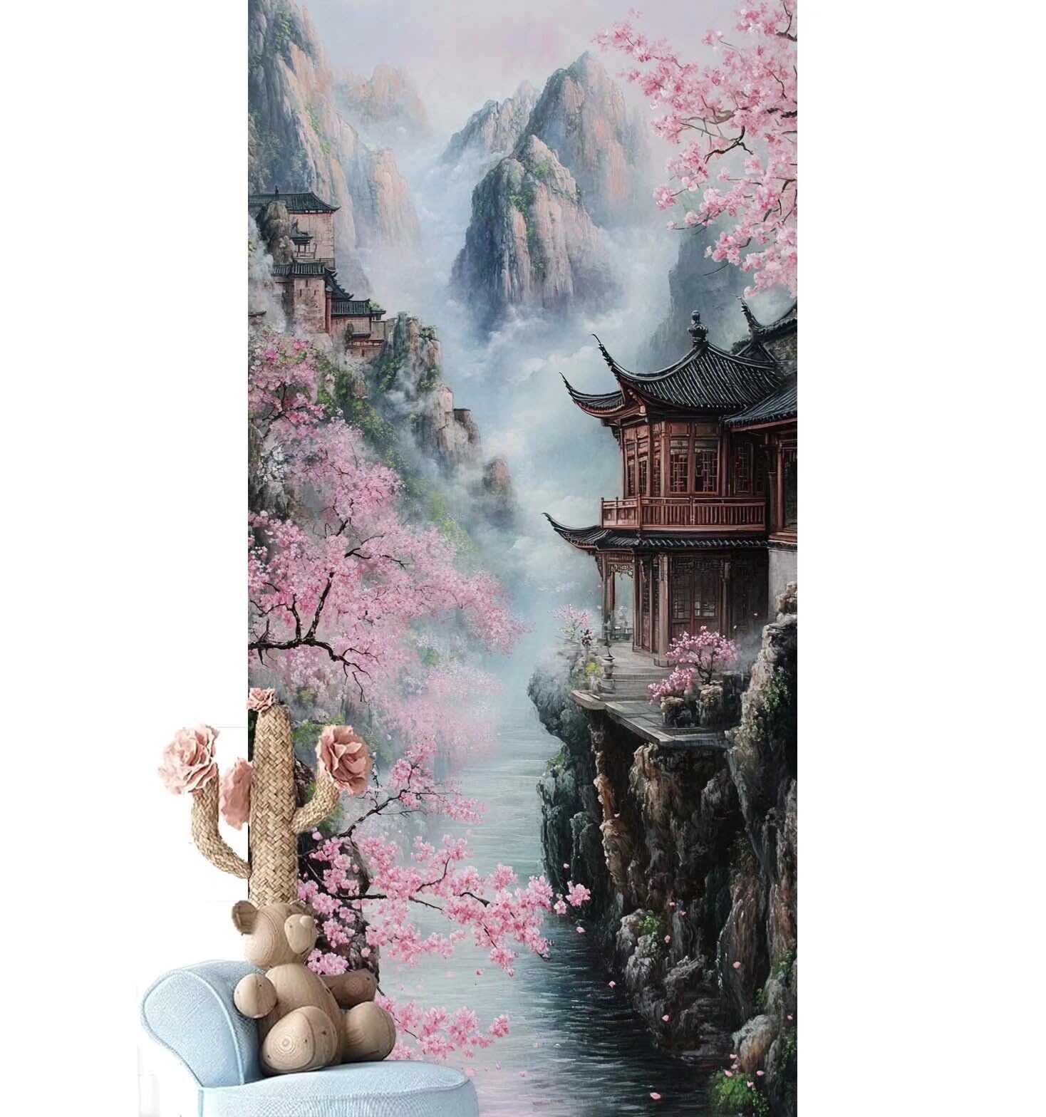 Dipingere con i Numeri per Adulti Bambini, Paint by Numbers con Pennelli Pittura a Pigmento Acrilico, Fai Da Te con Kit, Decora la casa Regalo (Senza Cornice)- Giappone,Paesaggio 80x220cm V-757