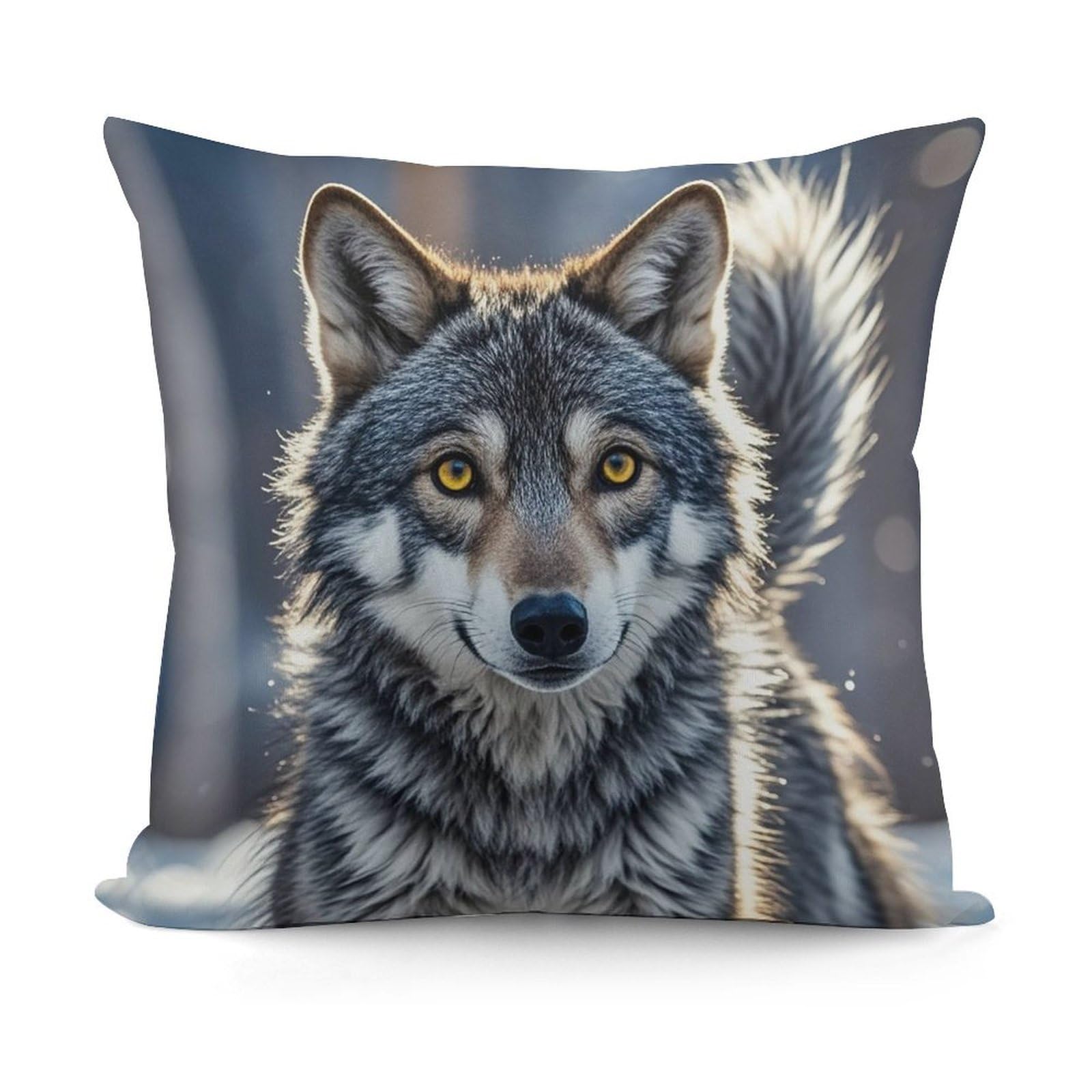 LZQPOEAS Cute Wolf Throw Pillow Cover 18x18 in Breathable Square Pillow Case Cozy Soft Pillowcase Protector Fashion Modern Couch Cushion Case for Living Room Bed Sofa Decor