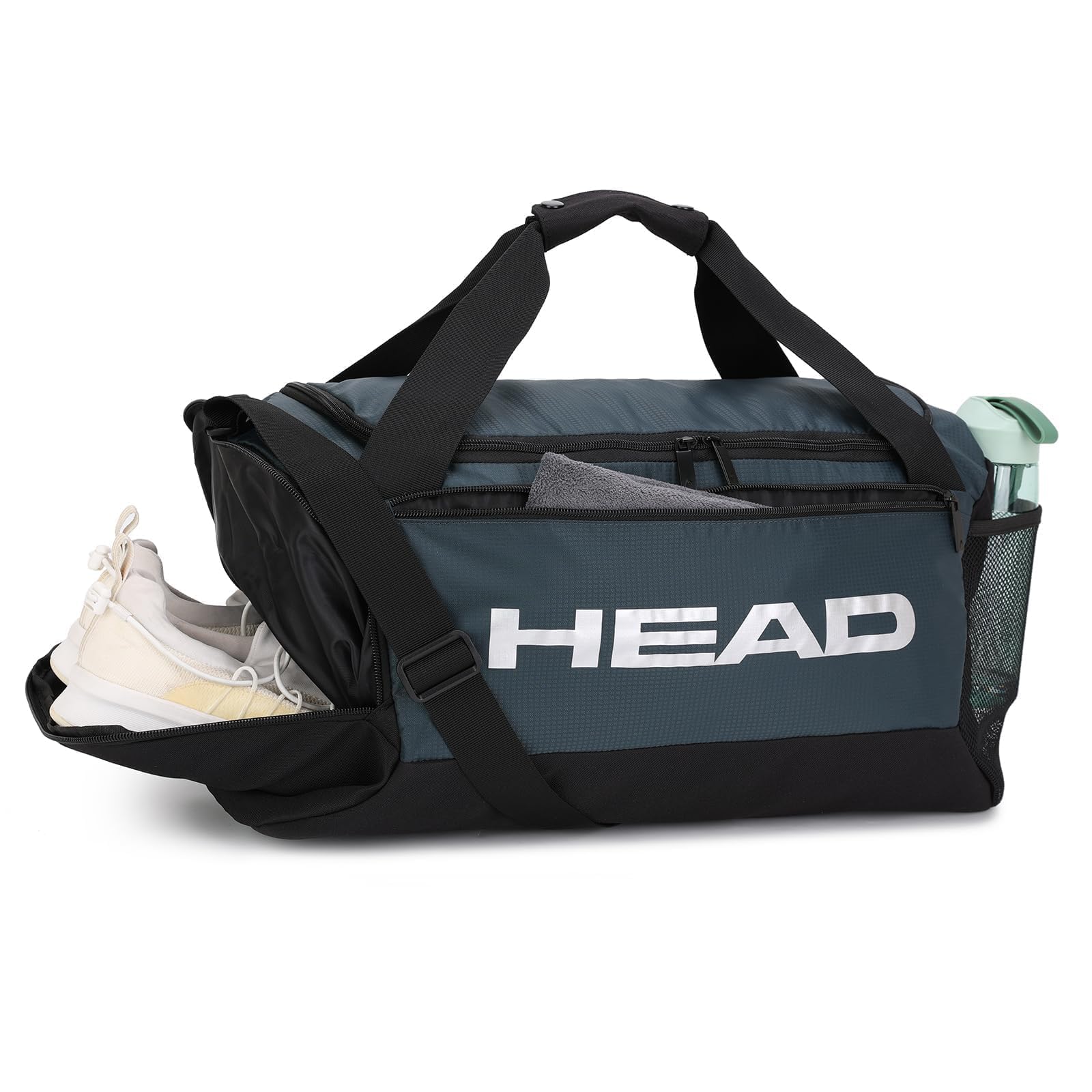 HEAD 45L Waterproof Tennis Duffel Bag for Men, Large Capacity Sports Gym Bags with Shoes Compartment& Wet Pocket, Lightweight Crossbody Duffle Bag for