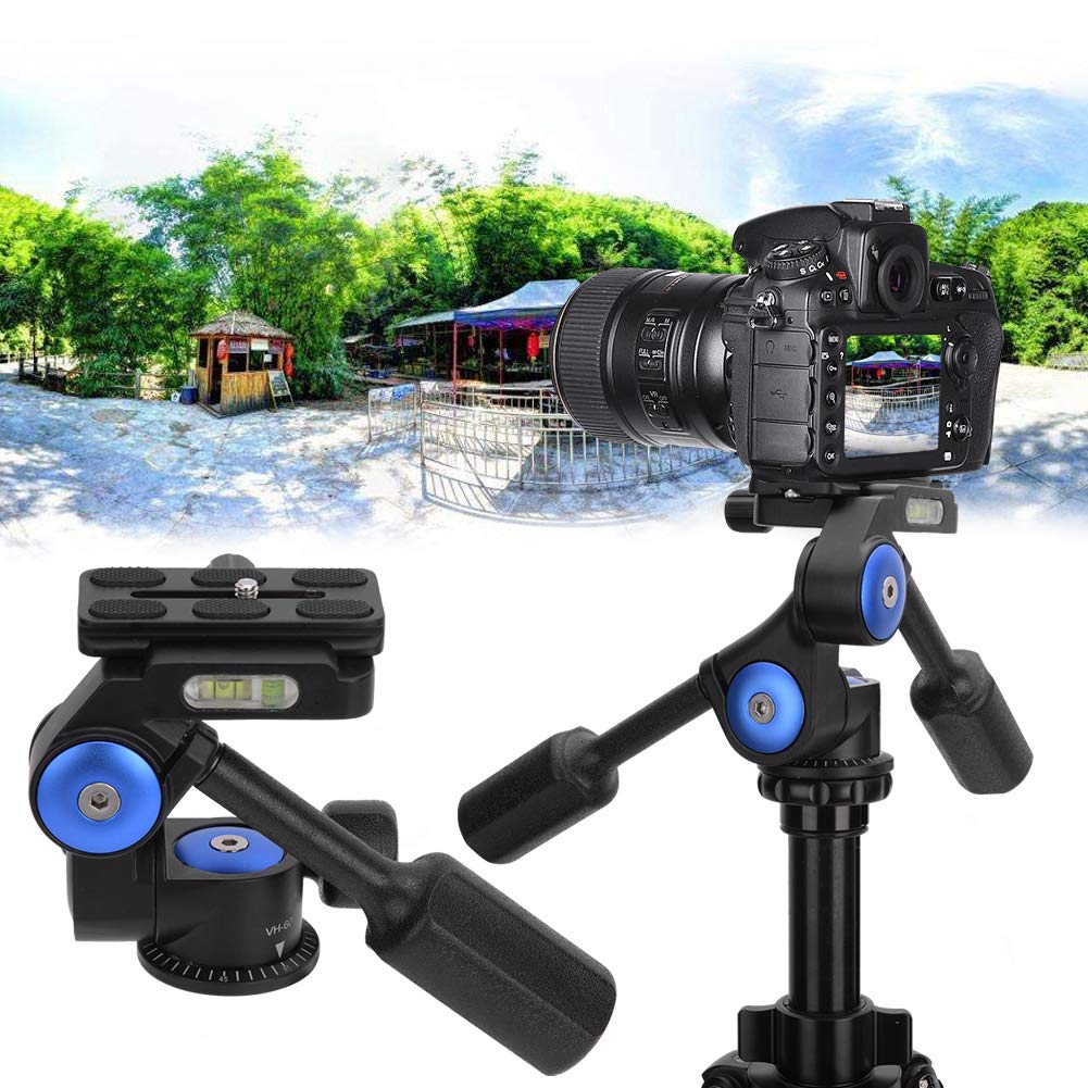 Dual Handle 3D High Load Bearing Hydraulic Damping Tripod Ballhead Panorama