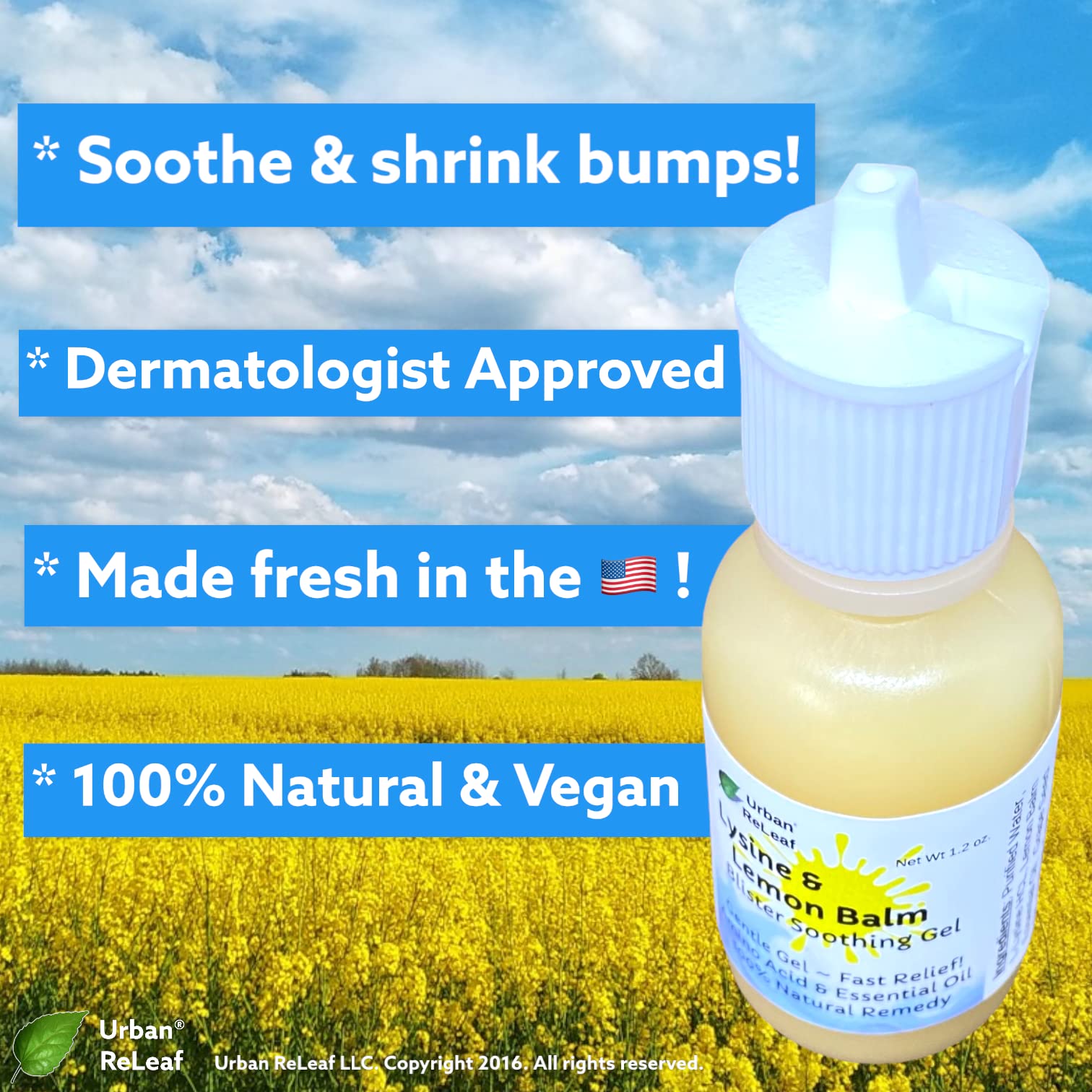 Buy Urban ReLeaf Lysine & Lemon Balm Blister Soothing Gel! for Rashes