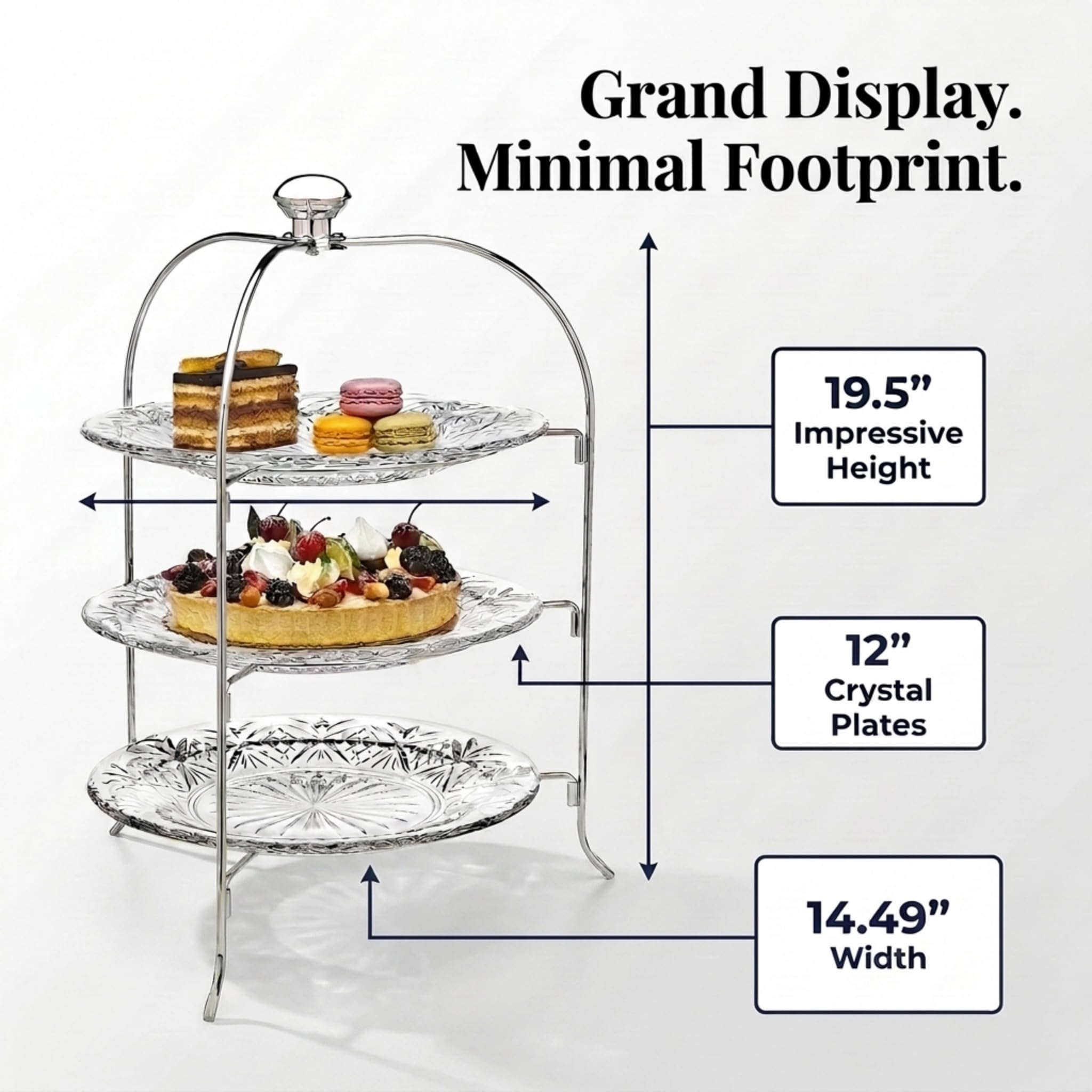 Amazon.com: Godinger 3 Tiered Platter Stand - Dublin Crystal