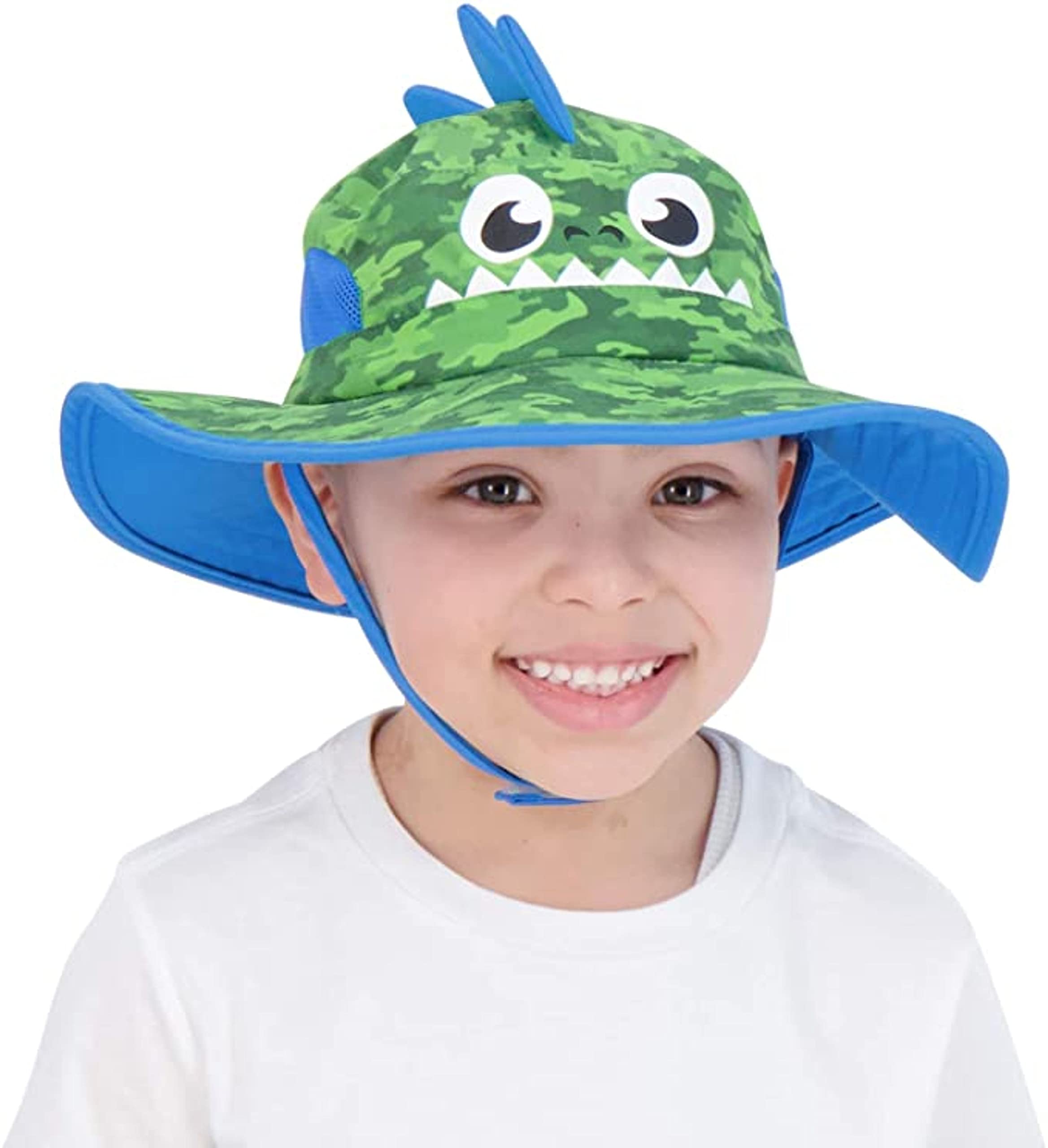 Cappello da sole per bambini e ragazze, con protezione solare UPF 50+ UV – età 2-7 anni - verde - 4-7 anni