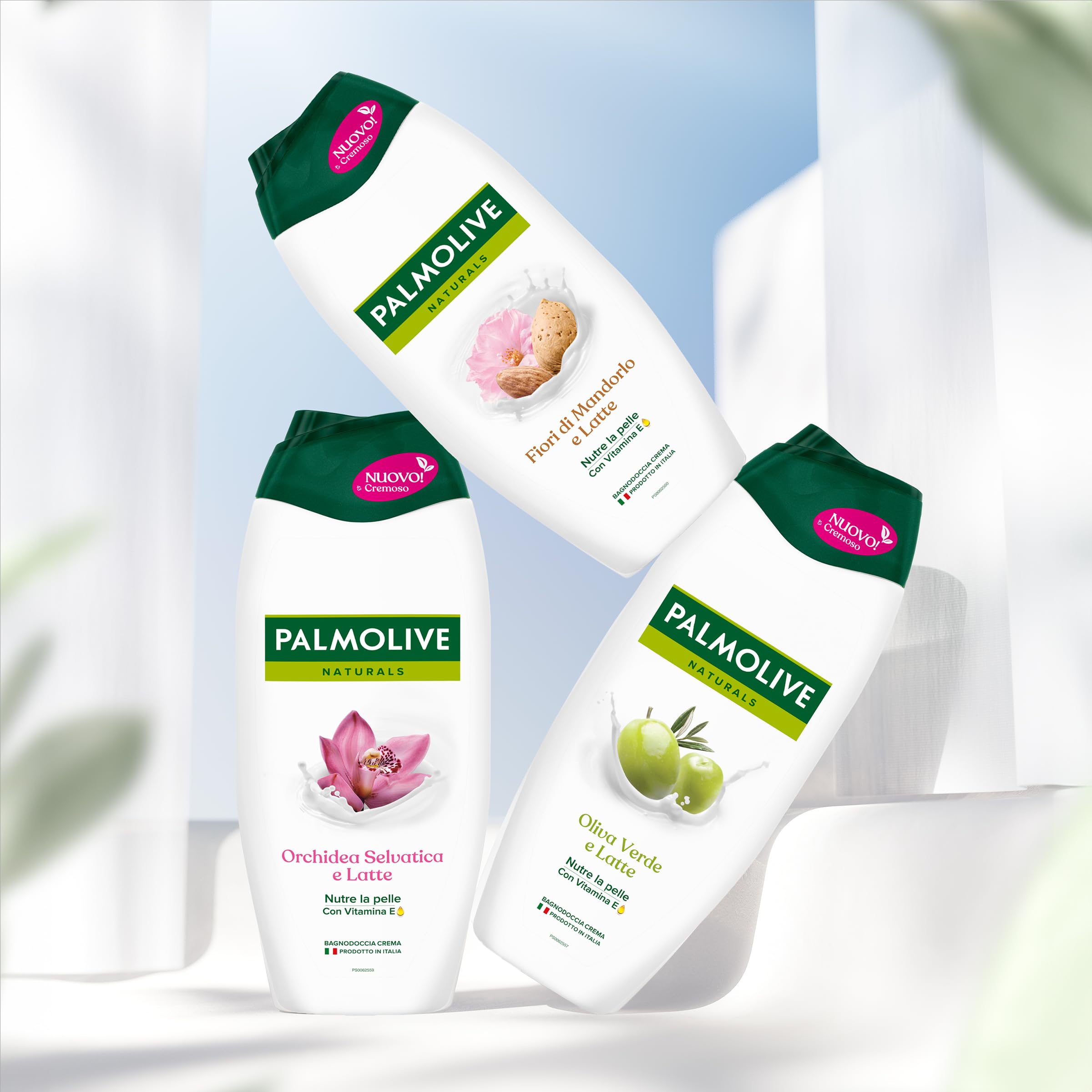 Palmolive Bagnoschiuma Naturals Oliva Verde e Latte Idratante 6x500 ml I Idrata tutti i tipi di pelle I Lascia la Pelle Morbida I Gel doccia dermatologicamente testato | Formula Delicata