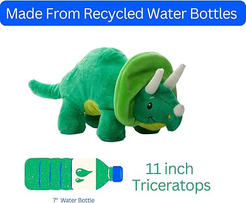 Miniatura 5 de The Petting Zoo ZOOLOGEE - Peluche de dinosaurio de bebé Triceratops de 11 pulgadas