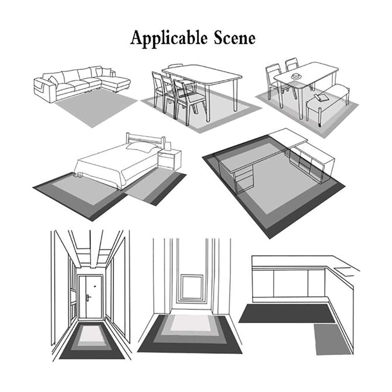 Weihnachtsteppich Läufer 80x200cm - Winter Stadt Landschaft Waschbar Rutschfest
