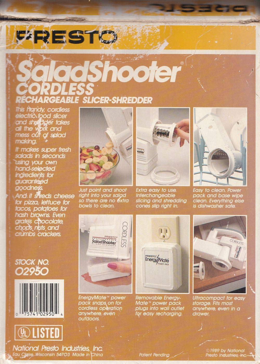 Cordless SaladShooter Rechargeable Slicer Shredder Salad Shooter