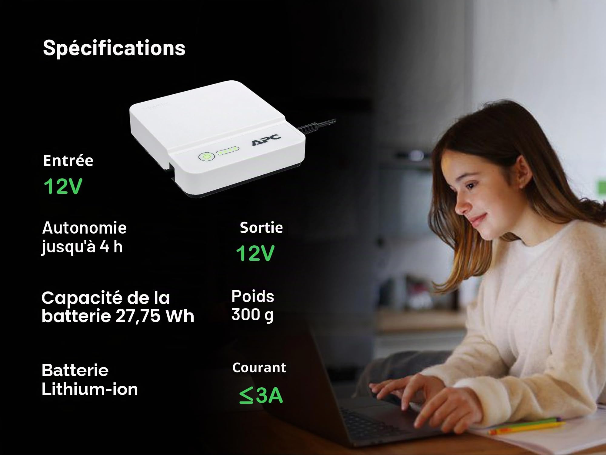 APC Back-UPS Connect CP12036LI Mini onduleur Lithium-ION 12 V CC 36 W conçu pour Les routeurs, Les contrôleurs de Maison Intelligente, Les appareils VoIP, Les équipements réseau et Plus Encore