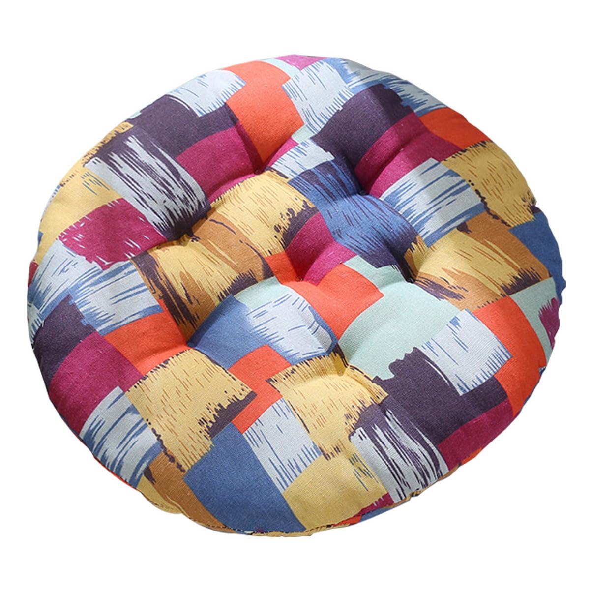AOOPOO Set of 2 Indoor Outdoor Luxury Beautiful Garden, Dining Chair Cotton Cushions Seat Pad - Round - Chair Cushion,40x40cm (Color 16)