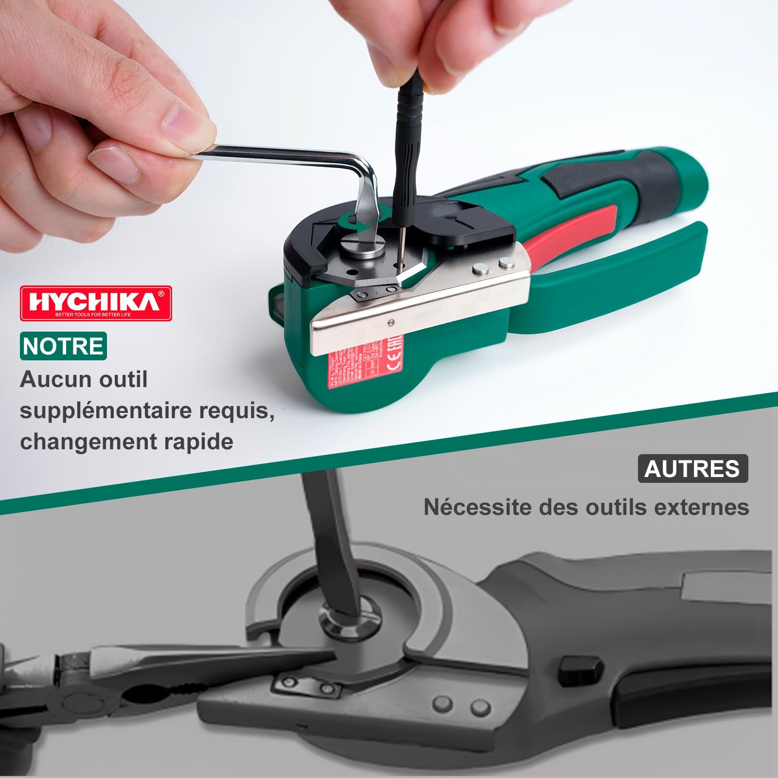 HYCHIKA Ciseaux Electrique Tissu Couture 4V, Ciseaux Electrique 300 tr/min, Avec 2 Lames et LED, Cutter Rotatif Couture pour Tissu, Couture, Cuir, Tapis, Carton, Plastique