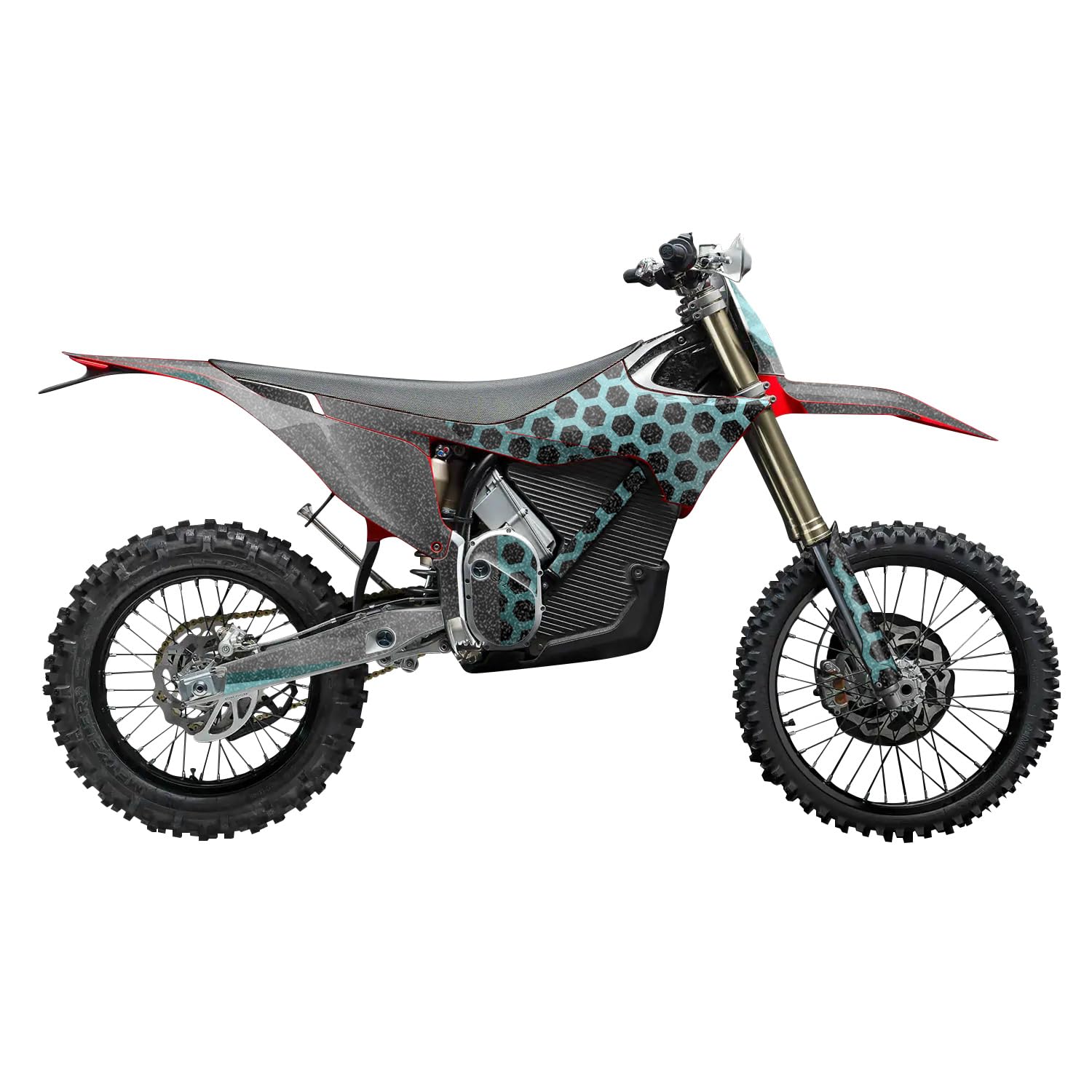 Glossy Glitter Stark Varg MX 2023-2025 Graphics Kit Wrap - Hex Cyan - Varg MX Skin - Premium 3M Vinyl Protective Wrap Decal Cover - Easy to Apply | Crafted in The USA by MightySkins