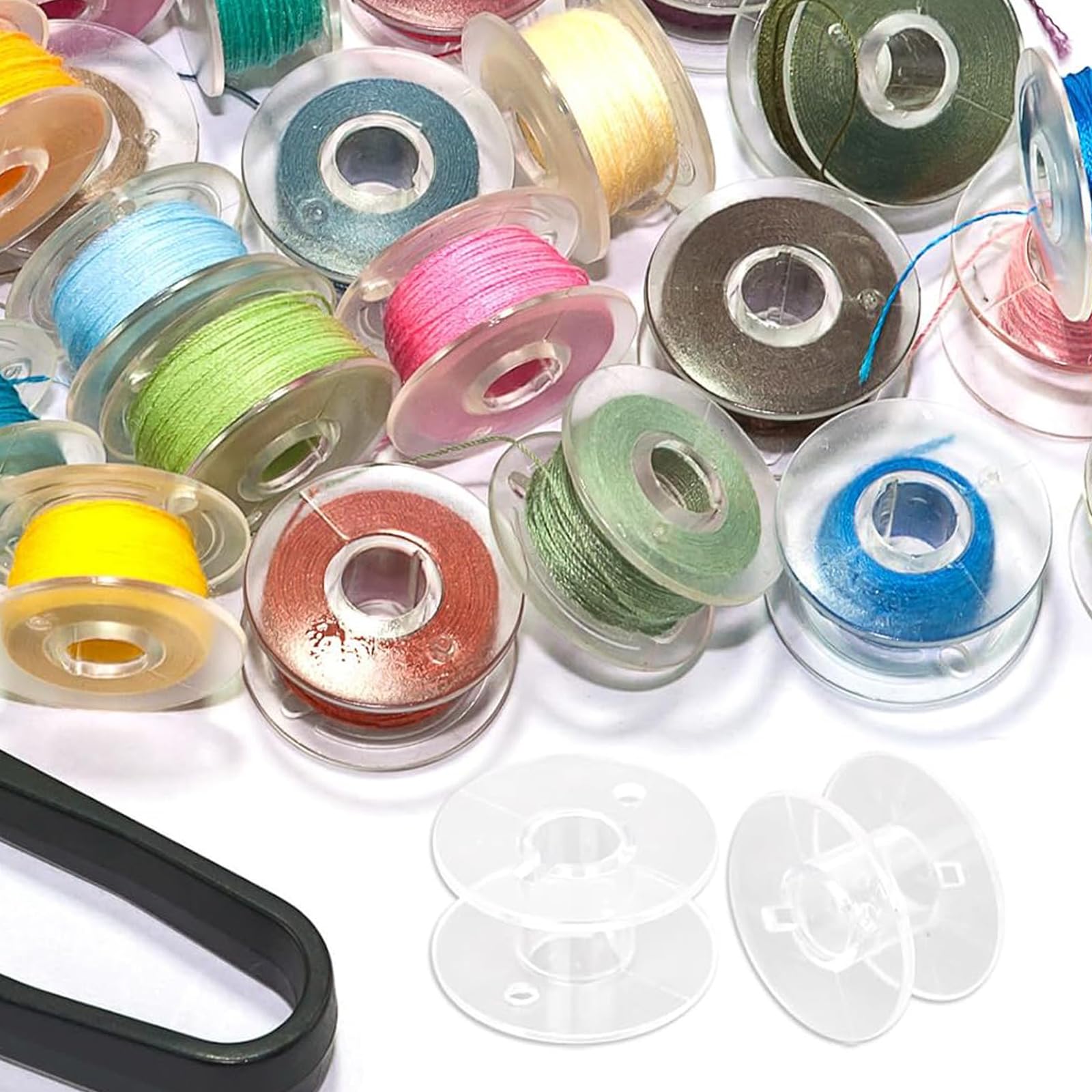Set Di 20 Bobine In Plastica Trasparente Per Macchina Da Cucire Janome – Diametro 20 Mm, Foro 7 Mm – Ideali Per Cucito Domestico E Fai Da Te - 6