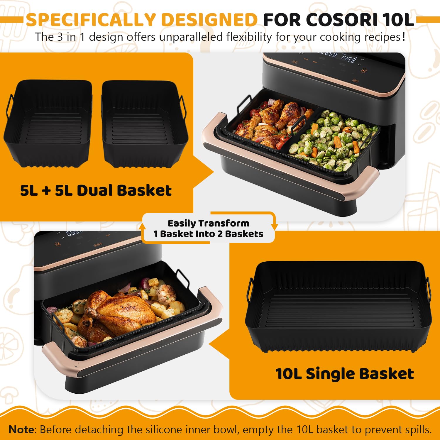 Cosori Accessoires voor heteluchtfriteuse, accessoires voor Cosori