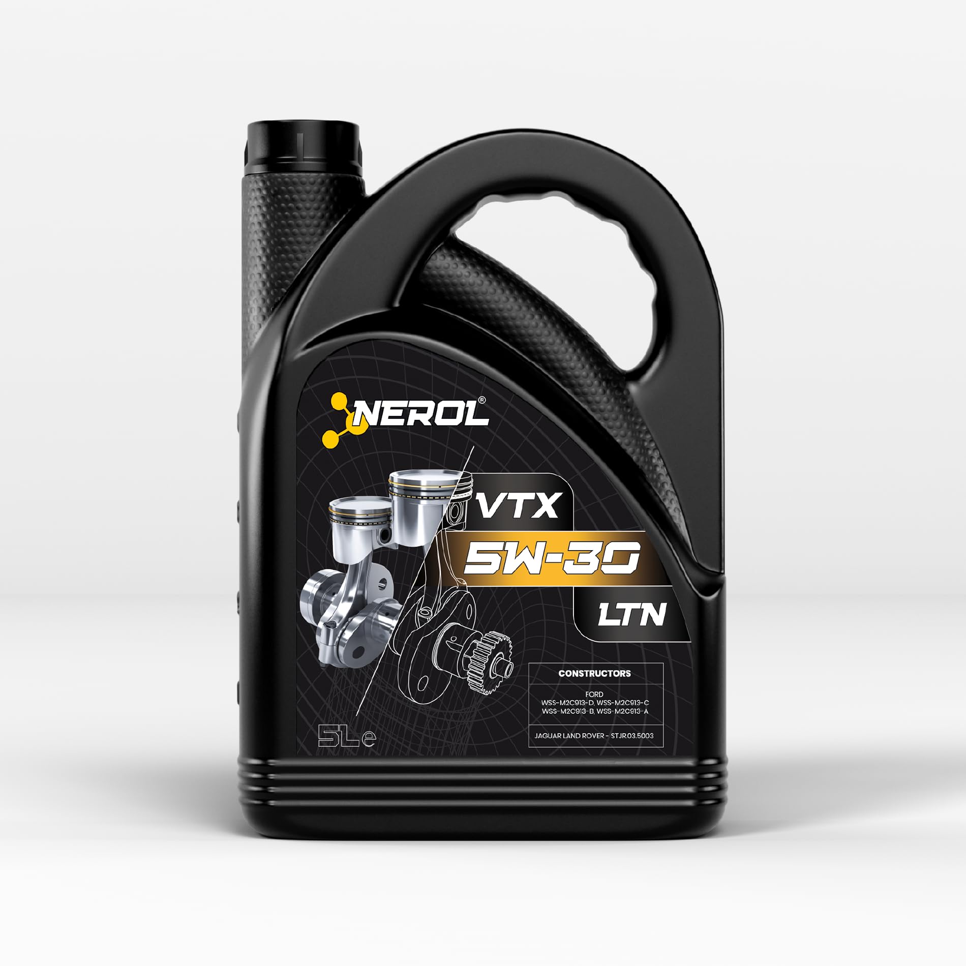 NEROL Aceite de Motor 100% Sintético Para Coche 4T Performance VTX - LTN 5W-30 Acea A5 B5 - A1 B1 Ford 913 , 5 Litros Lubricante Vehículos (5 LITROS)