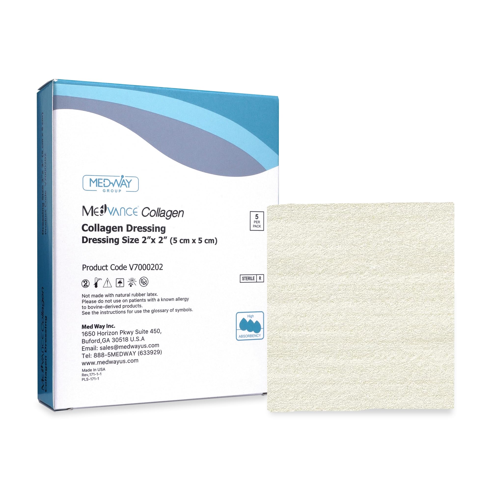 MedVance Collagen Dressing Pads, Comfortable and Easy to Wear Wound Dressings, Highly Effective and Long Lasting Protection, Over The Counter, Box of