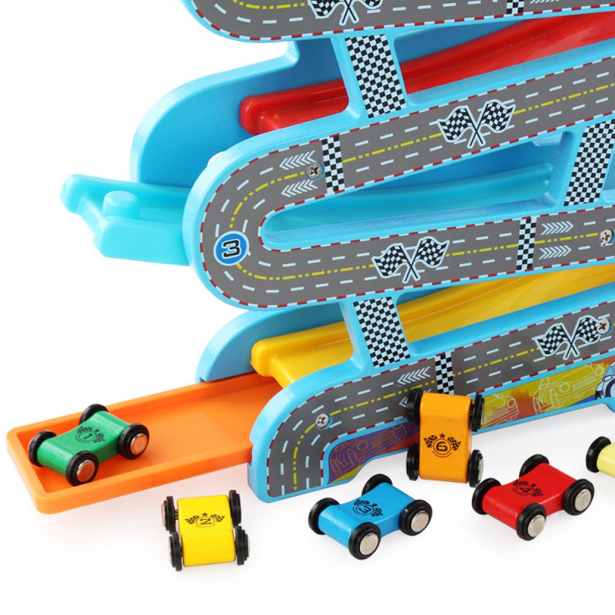 HOMSFOU Holz und PVC 6 spur Gleitspielzeug für 1 6 mit Dinosaurier Pulley zur Konzentrationsförderung und Interesseentwicklung