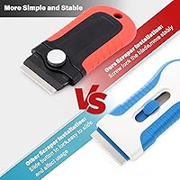 Vista 4 de Gomake Herramienta raspadora de hoja de afeitar con contenedor de almacenamiento de cuchillas, raspador de estufa de vidrio con 10 cuchillas