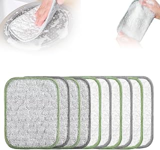 Multipurpose Wire Dishwashing Cloth, 2026 Upgraded Double-Sided Cleaning Cloth, Silver Stainless Steel Cloth and Multi-Layer Cotton Thread, Metal Scrubbing Pads Sponge Cloths for Home Kitchen (10)