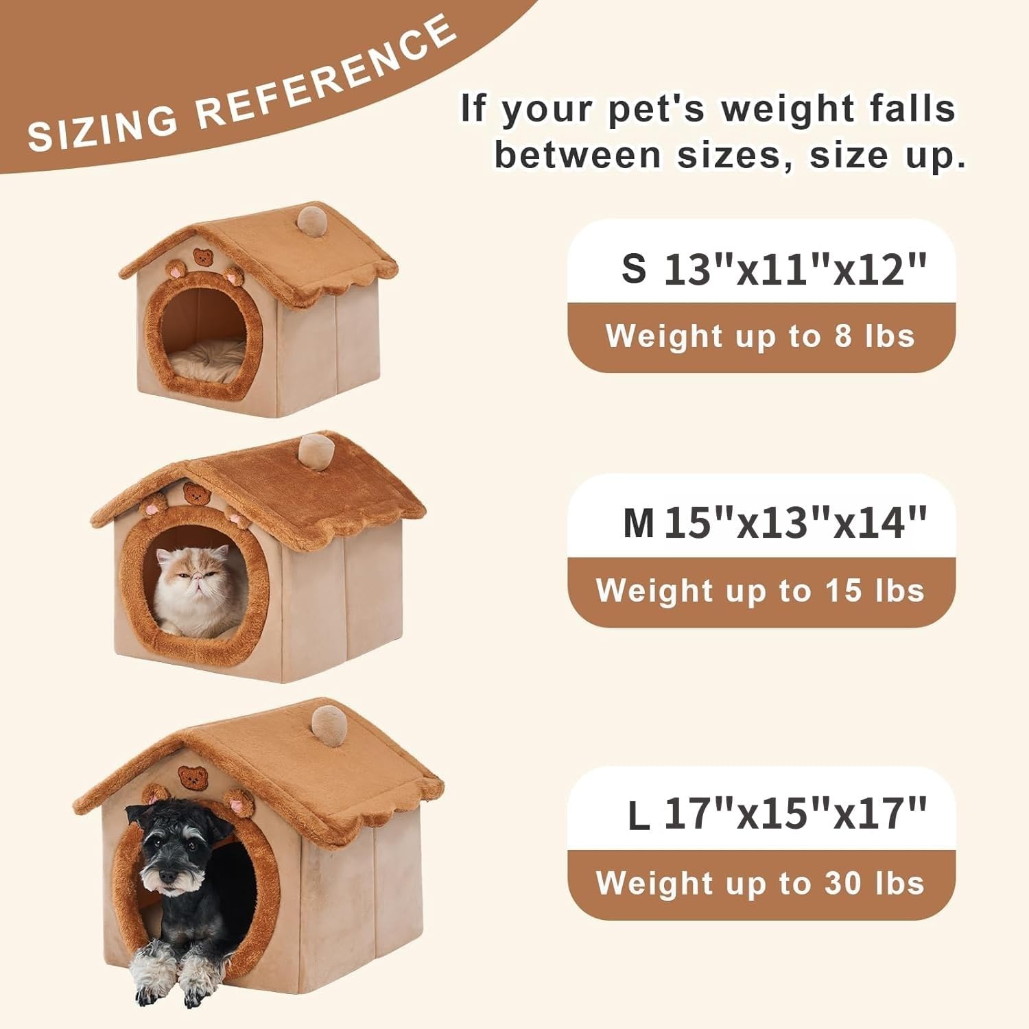 بيت سرير للكلاب، سرير قطط كبير مريح للاستخدام الداخلي والخارجي، منزل قطط لطيف قابل للطي مع وسادة قابلة للإزالة، بيت كلب ناعم ودافئ للكلاب الصغيرة من يواندهوم