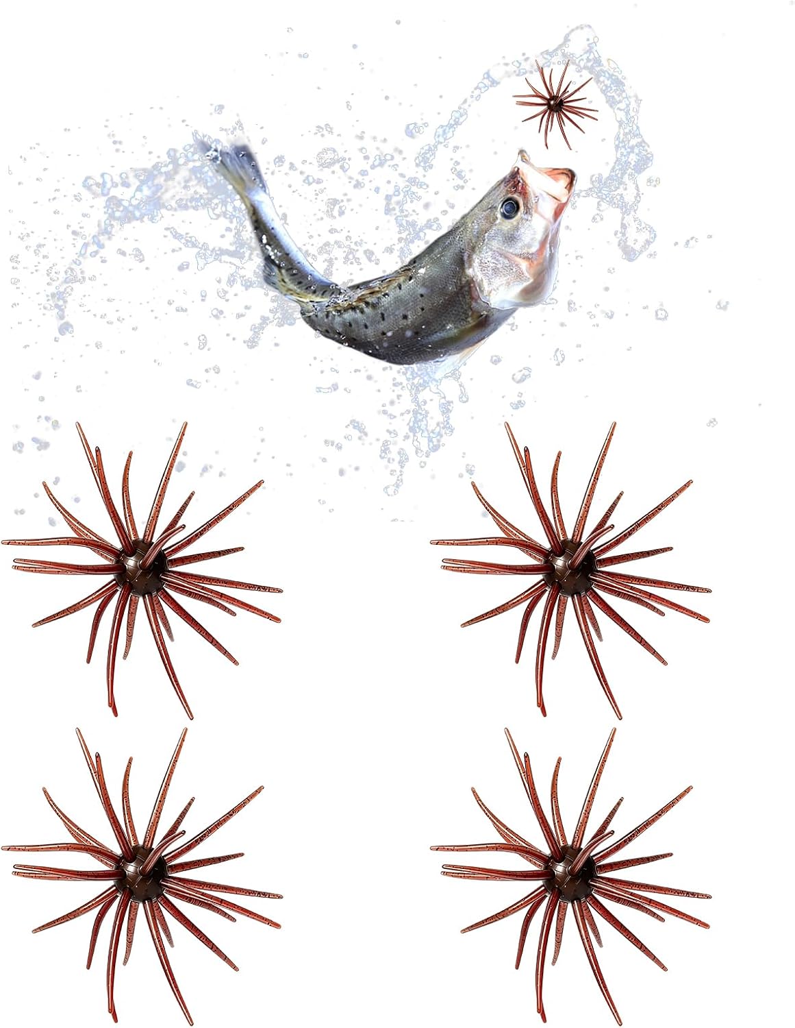 4Pcs Sea Urchin Baits for Bass Fishing