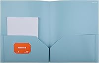 Vista 5 de Mintra Carpetas de bolsillo de polietileno, paquete de 3 resistentes (hielo ártico/amarillo sol/rosa primavera)