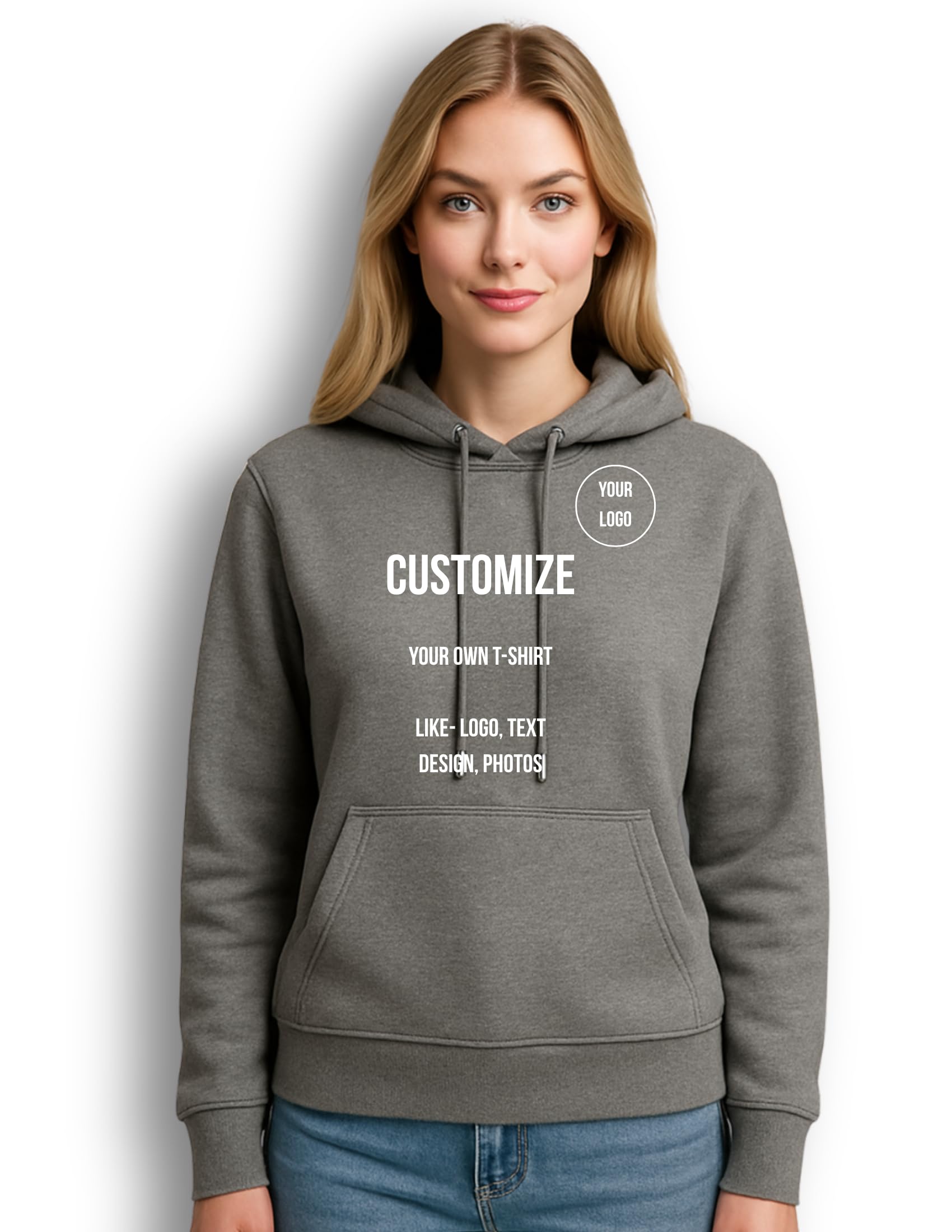 SAMSH Personalized and Customized Hoodie for Women Cotton Regular Fit Sweatshirt with Photo Print Company Customized,Photo/Image/Text On Hoody Black, White, Navy Blue, Gray, Wine, Beige, Green-image-18