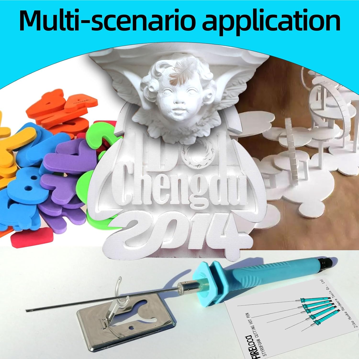 Hot Wire Pen, Electric Hot Wire Cutter Pen 10cm, Styrofoam Cutting Hot Pen Hot Wire Cutting Pen for Amateur DIY Heat Cutting Engraving Pen, Art Making, Foam Carving (blue, 100mm)