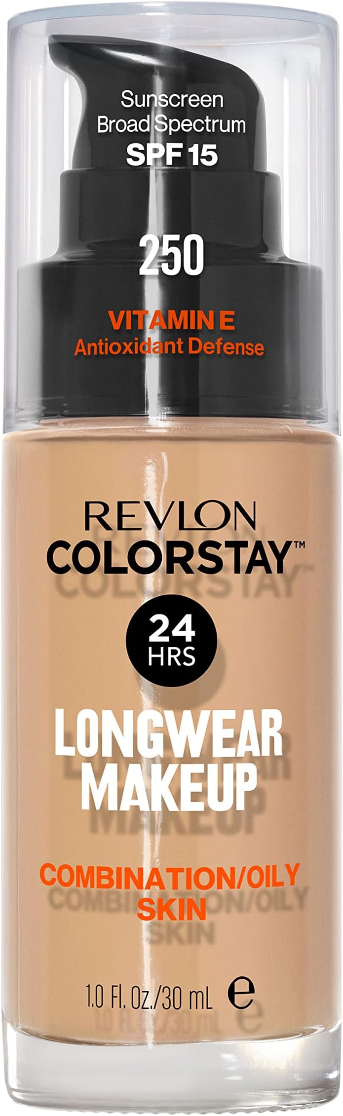 Liquid Foundation, ColorStay Face Makeup for Combination & Oily Skin, SPF 15, Medium-Full Coverage with Matte Finish, 250 Fresh Beige, 1 fl oz