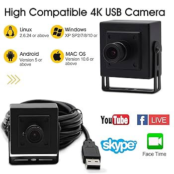 ★美品★HIKVISION 超高画質WEBカメラ 照明カメラ　撮影カメラ Amazon.co.jp: ELP 4K Usbカメラ 超小型 ウェブカメラ 広角 3.6