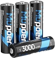 Vista 20 de Pilas recargables AA de litio con cargador, paquete de 8 baterías de 1.5 V 3000 mWh, doble A, recargable, batería AA de iones de litio de larga