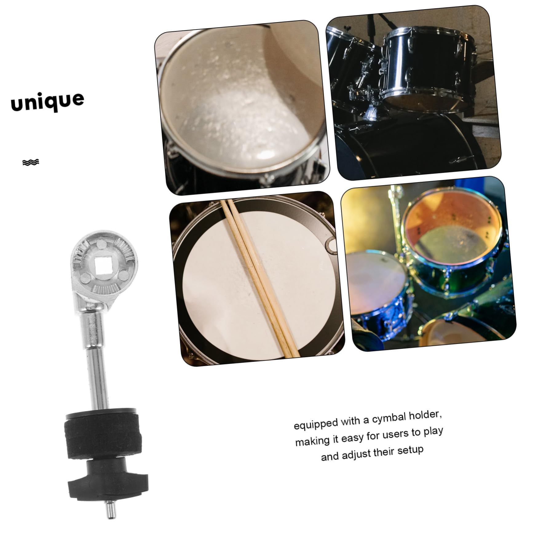 Mikinona Support de Cymbale, Accessoire de Percussion en Métal Noir pour Batterie Performance Stable Améliorant la Qualité Sonore Lors de Concerts