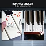 Reusable Piano Keyboard Stickers, Full Size Keyboard for 88/76/61/54/49/37 Keys, Removable Silicone Piano Key Stickers for Beginners, Piano Note Labels with Storage Box (Colorful)