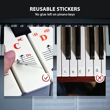 Piano Notes Guide for Beginner, Removable Silicone