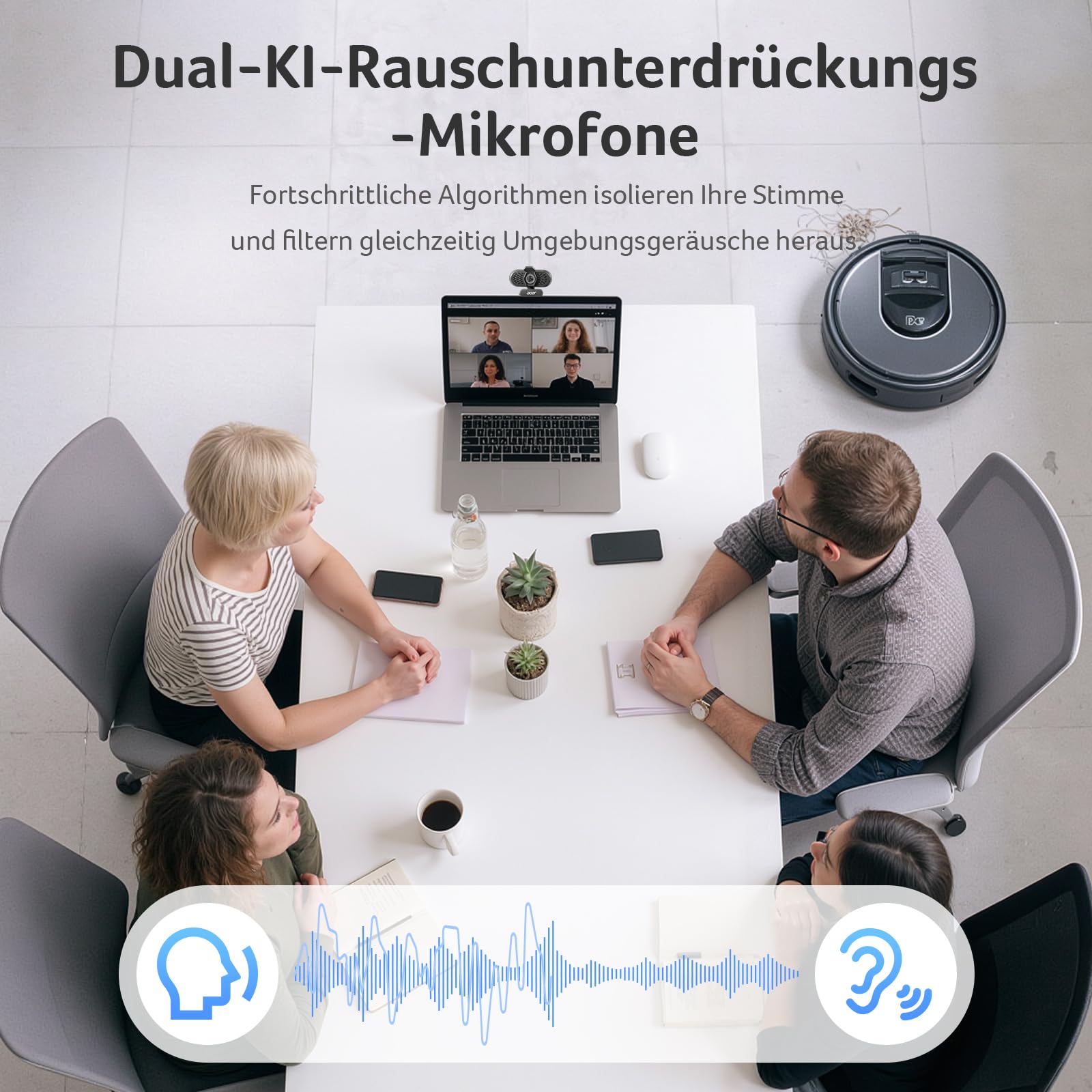 Acer A640 4K-Webcam mit Sony-Sensor, 2K/1080p@60fps, PDAF, Noise-Cancel-Mic, Privacy-Shutter, USB-A-zu-C-Adapter – für Gaming, Streaming, Teams, Zoom, FaceTime & Switch 2