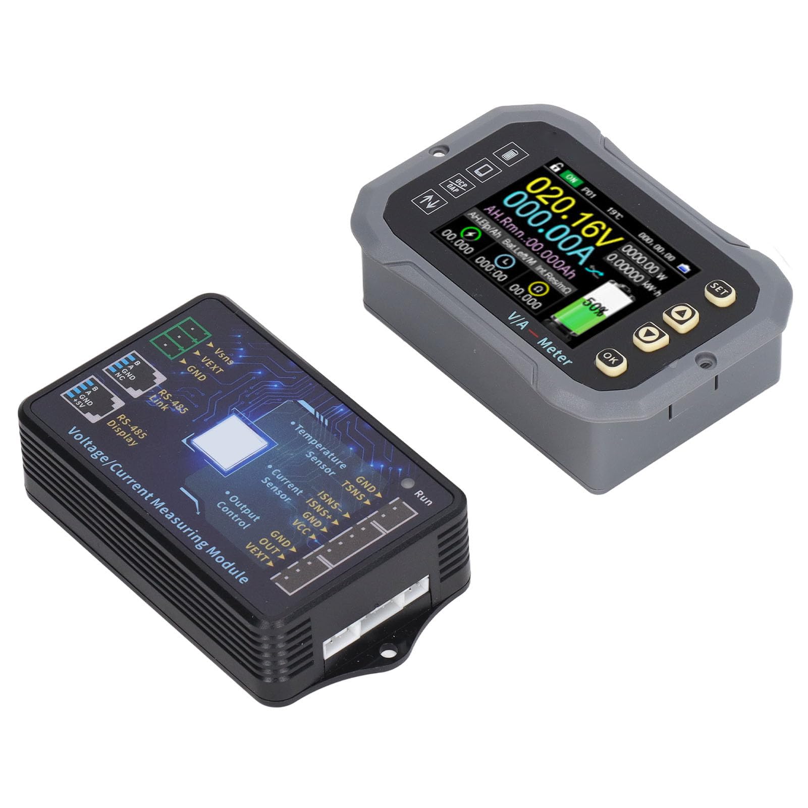 FTVOGUE Batteriemonitor mit Farb-LCD-Display, 600-A-Stromspannungsmessmodul