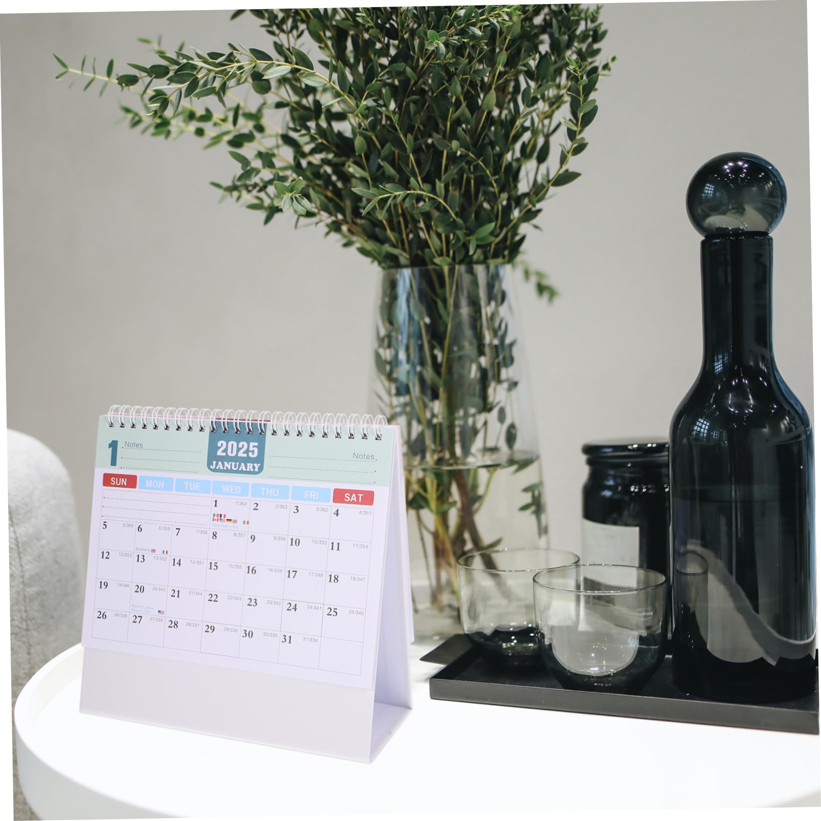 VILLCASE 5stücke Tischkalender Für Büro Und Zuhause Extra Große Stehende Monatsübersicht Mit Stabiler Metallbindung Für Planung Und Organisation