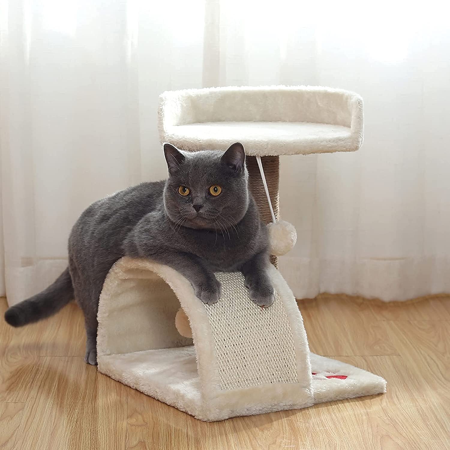 Arbre à chat avec griffoir sisal pour chaton intérieur et tour de jeu