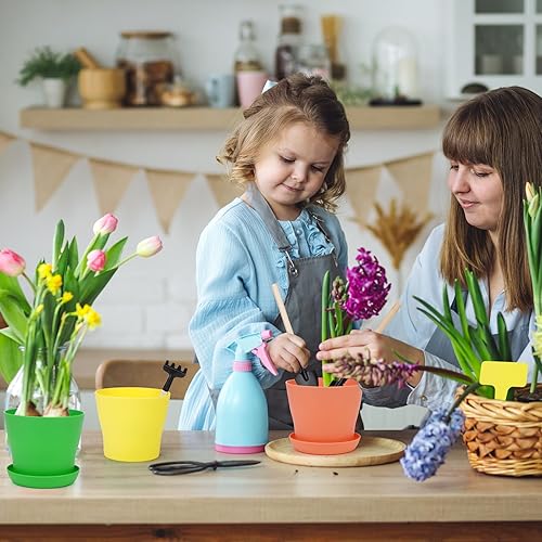 Miniatura 6 de Hahood Paquete de 48 macetas de plástico de 4 pulgadas, juego de macetas de interior de plántulas gruesas, macetas de inicio de semillas con