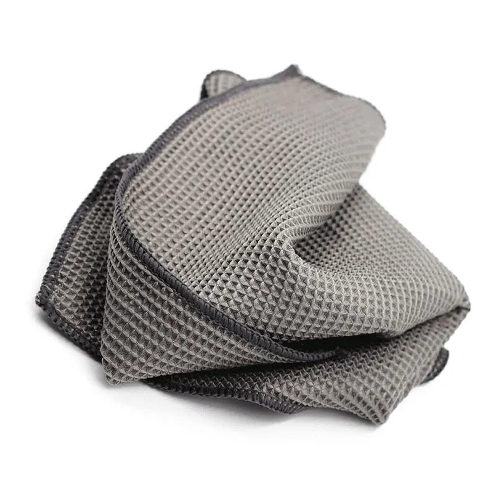Glaspoliertuch 1 Paar Waffel-Auto-Detailing-Handtücher 40 x cm | Reinigungstuch Car Rag Wash Fast Dry Home Maintenance Zubehör(Grey 2pcs)