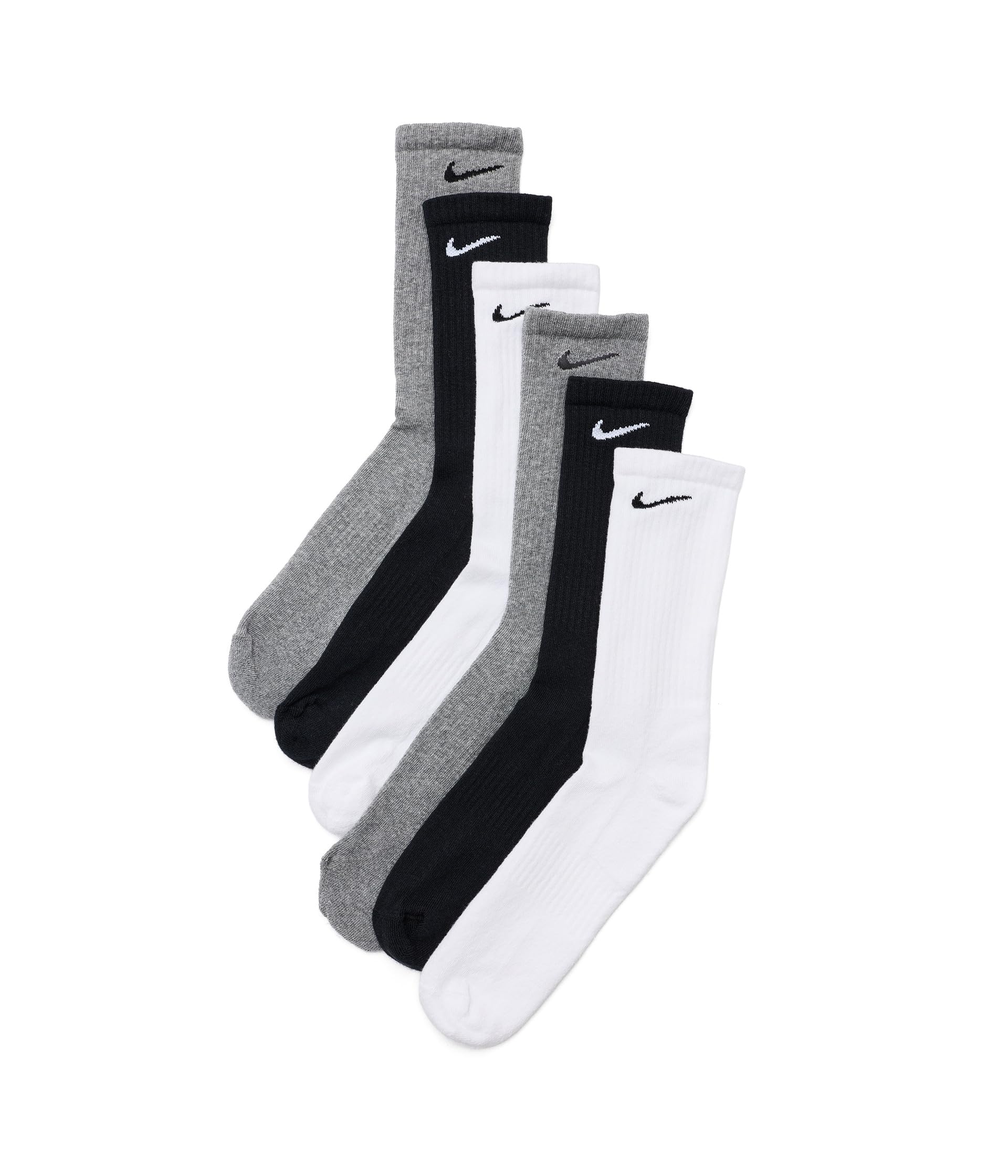 Nike Unisex Adult Everyday Cushioned Training Crew Socks (6-Pack) | Mens and Womens