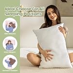 Queen Cooling Shredded Memory Foam Pillow for Sleeping, Queen Pillows Set of 2 for Hot Sleepers Adjustable Firm Pillow for Side, Back, Stomach Sleepers
