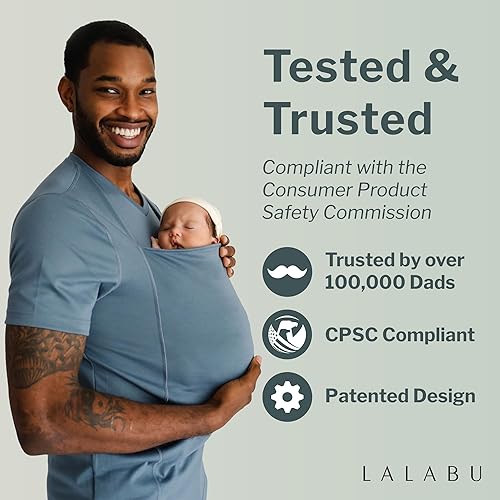Miniatura 4 de Lalabu The Dad Shirt  Hands-Free Baby Carrier for Dad with Kangaroo Pouch  Engineered for Bonding, Safety, & Comfort for Newborns Up to 15 Lbs.