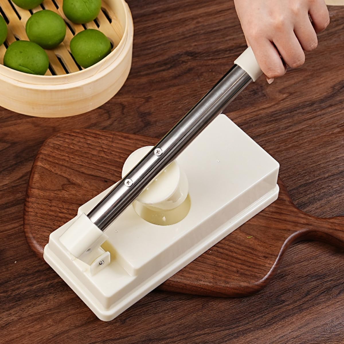 Gatuida Stampo per Ravioli e Dumpling Bianco in Abs e Acciaio Inox Struttura Profonda e Facile da Pulire per Preparare Impasto e Pasta Fatta in Casa
